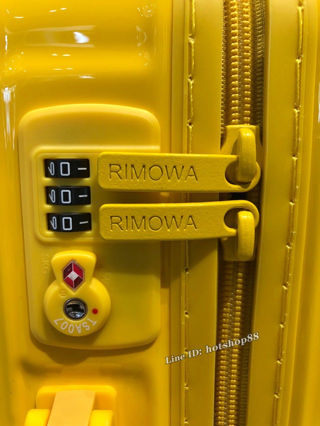 RIMOWA行李箱四輪拉杆箱 essential最新系列 日默瓦純PC高端拉杆箱 檸檬黃 gdx1231